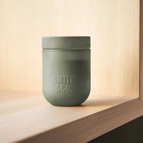 Amber & Freesia Scented Candle - Green Glass