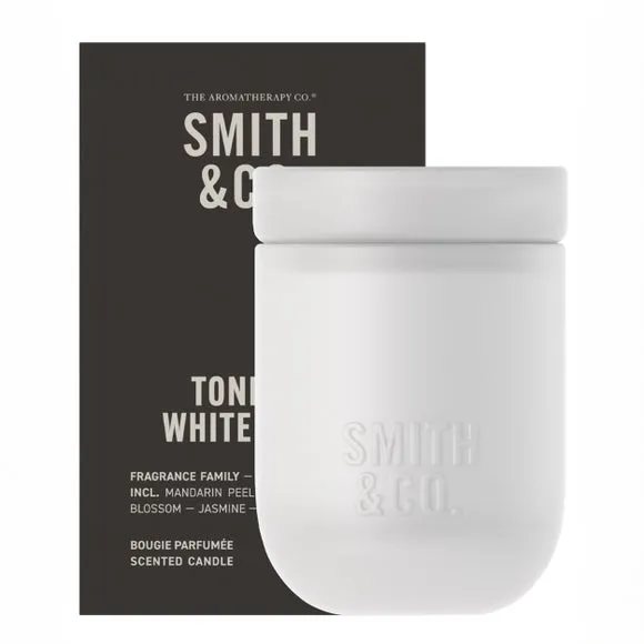 Tonka & White Musk Candle - White, Glass