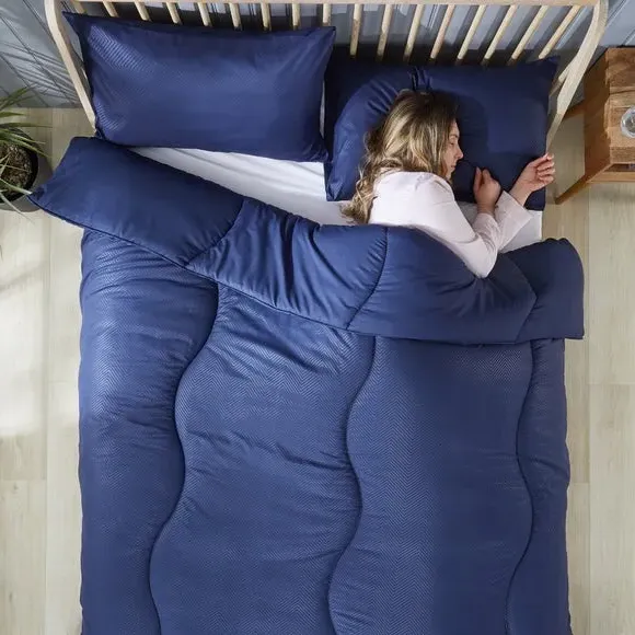 10.5 Tog Coverless Duvet Set - Navy, Polyester