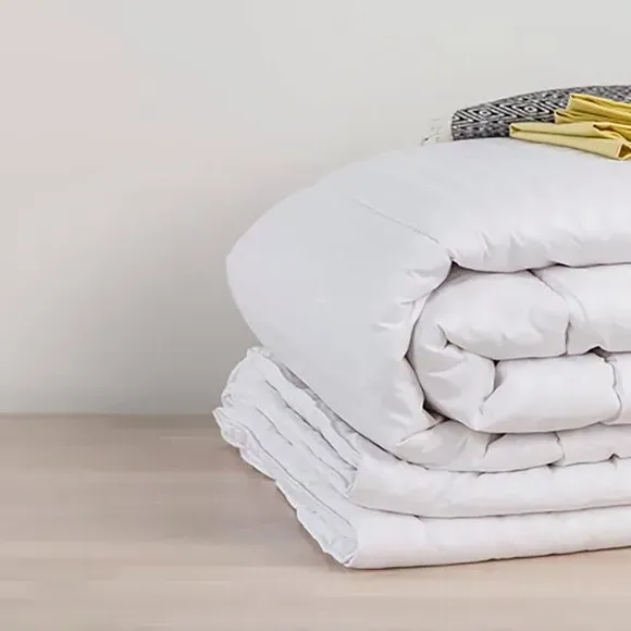 10.5 Tog Duvet and Pillow Set - White, Polyester