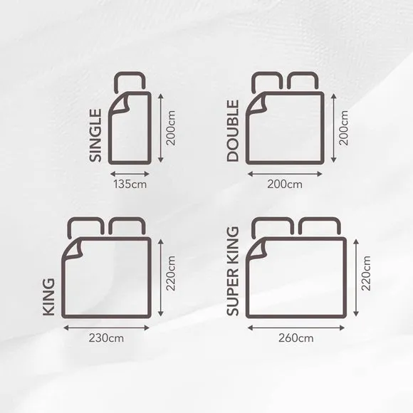 10.5 Tog Duvet and Pillow Set - White, Polyester
