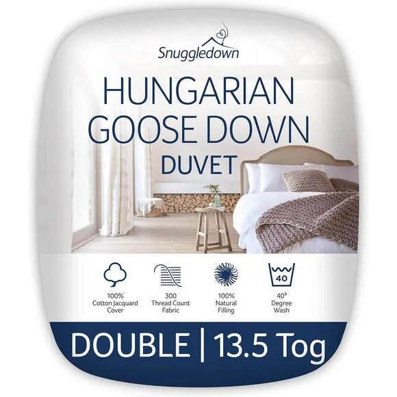 13.5 Tog Winter Duvet with Goose Down - White