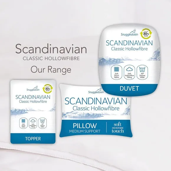 4.5 Tog Duvet and Pillow Set - White, Hollowfibre