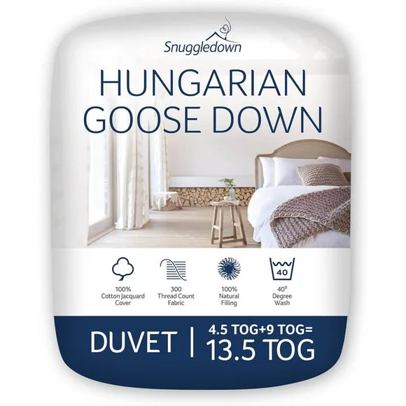 Duo All Seasons Duvet 13.5 Tog - White, Cotton