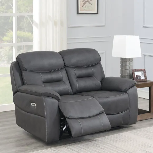 2-Seater Electric Recliner Sofa - Grey, Fabric image