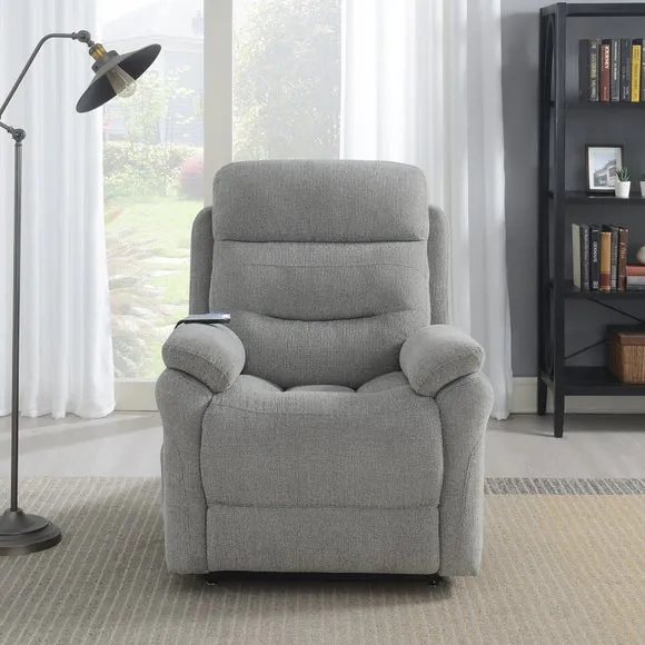 Electric Rise Recline Armchair - Light Grey