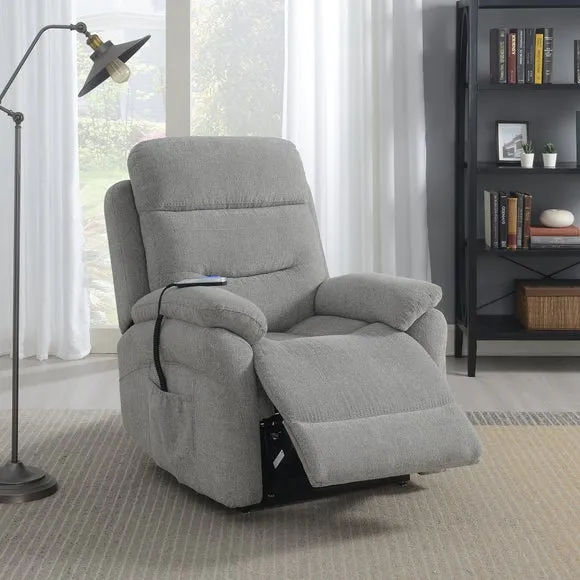 Electric Rise Recline Armchair - Light Grey