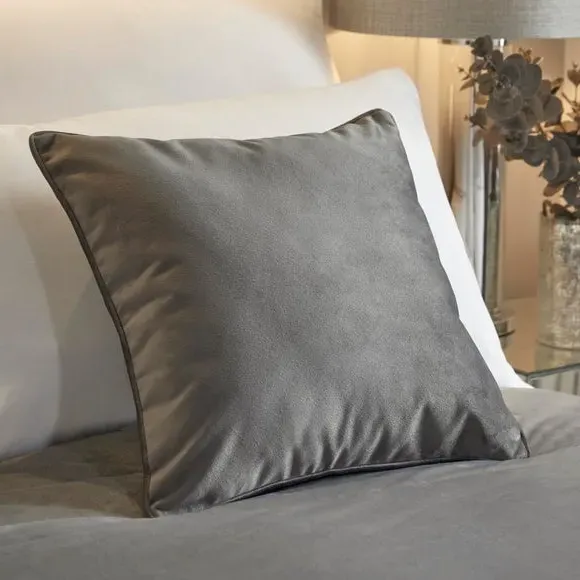 Cushion with Removable Cover - Slate, Velvet