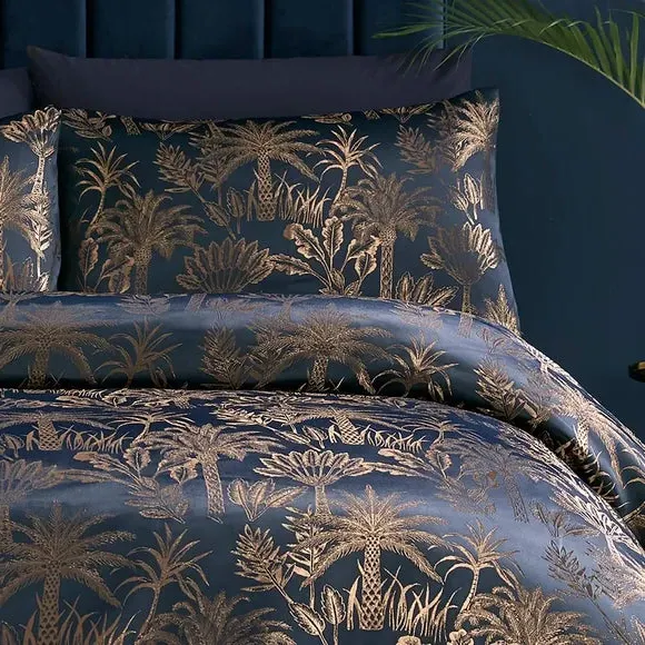 Duvet Cover & Pillowcase Set - Blue, Jacquard