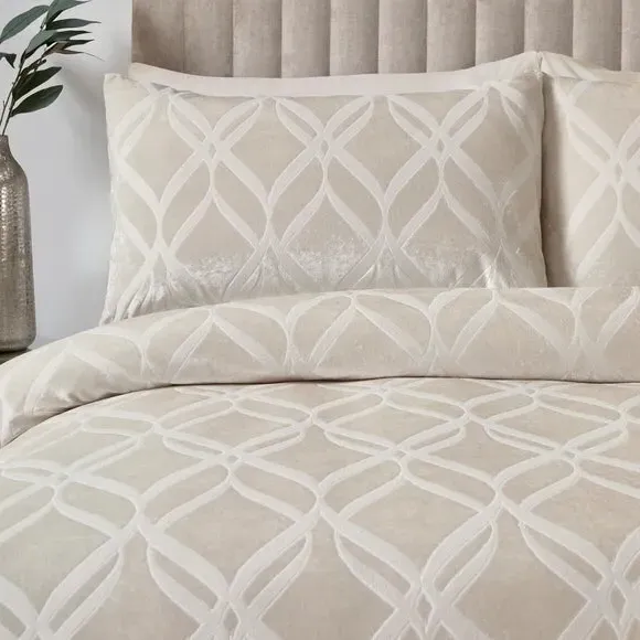 Duvet Cover & Pillowcase Set - Gold, Velvet