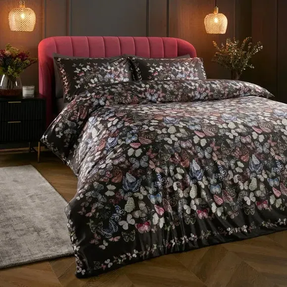 Duvet Cover & Pillowcase Set - Grey, Velvet