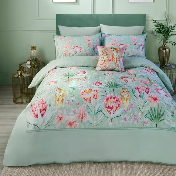 Duvet Cover Set with Pillowcase - Green, Cotton