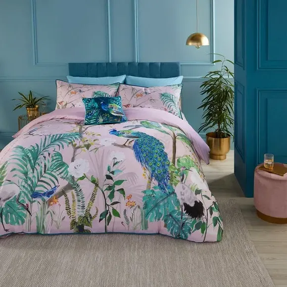 Duvet Cover Set with Pillowcase - Pink, Cotton