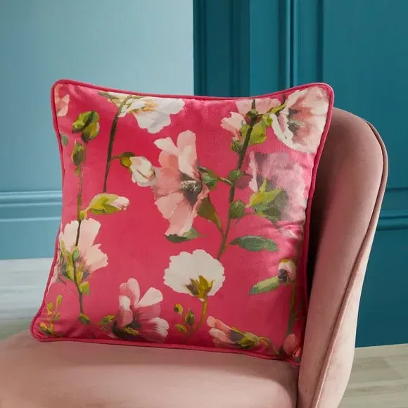 Square Filled Cushion Floral Print - Pink