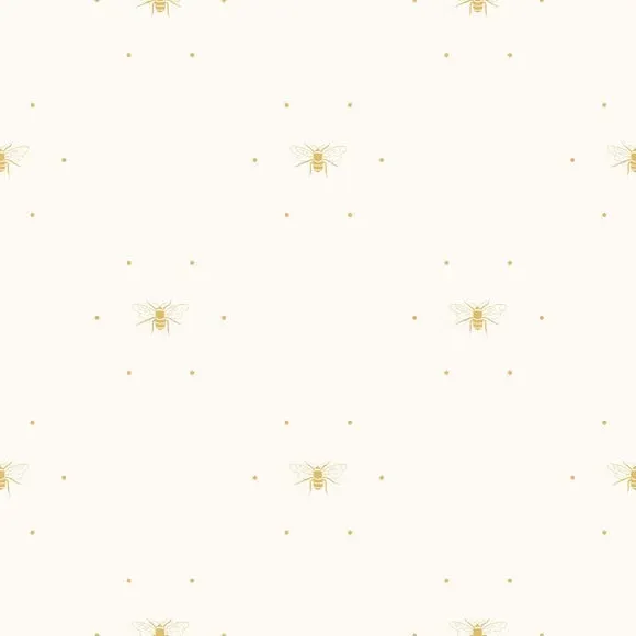 Bee Silhouette Wallpaper - Cream, Paper