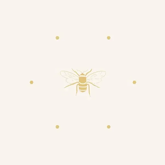 Bee Silhouette Wallpaper - Cream, Paper