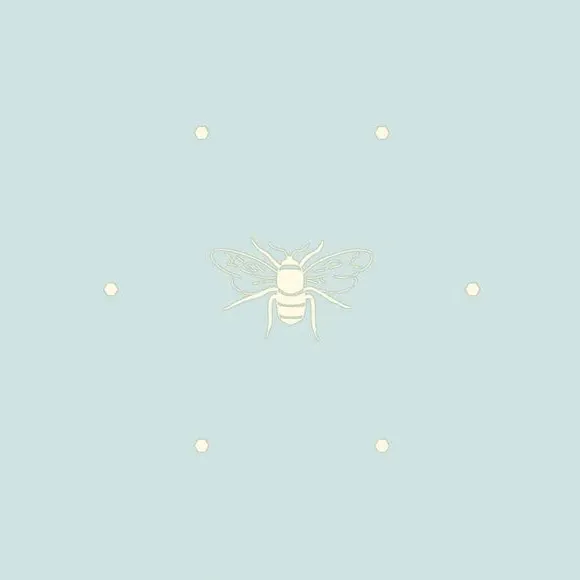 Bee Silhouette Wallpaper - Duck Egg, Paper