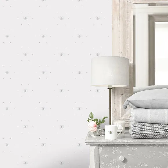 Bee Silhouette Wallpaper - Grey, Paper