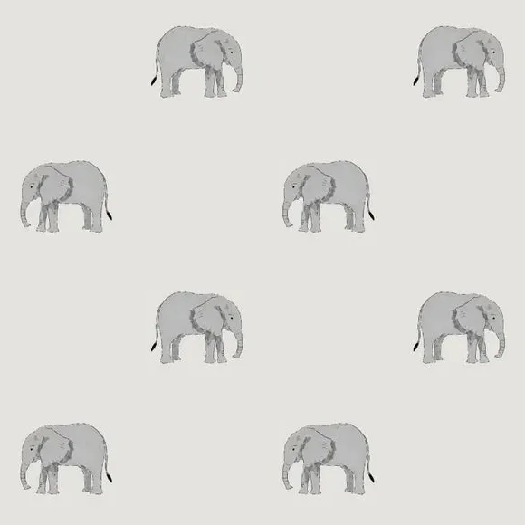 Elephant Print Wallpaper - Natural, Paper