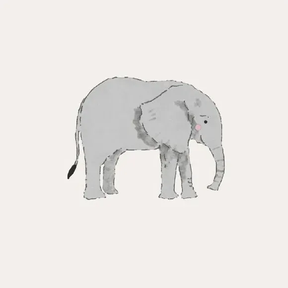 Elephant Print Wallpaper - Natural, Paper