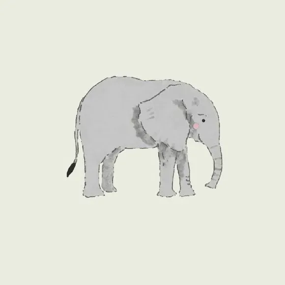 Elephant Print Wallpaper - Sage, Paper