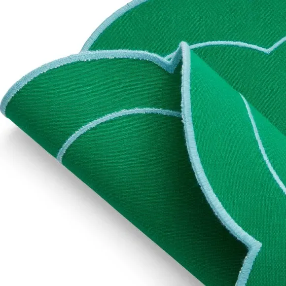 2-Pack Scalloped Placemats - Cobalt/Jade, Cotton
