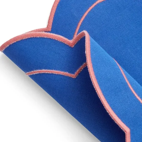 2-Pack Scalloped Placemats - Cobalt/Jade, Cotton