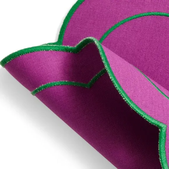2-Pack Scalloped Placemats - Zest/Lilac, Cotton