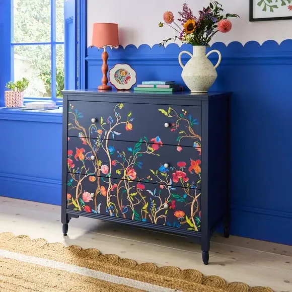 3-Drawer Chest with Print Detail - Twilight, Wood