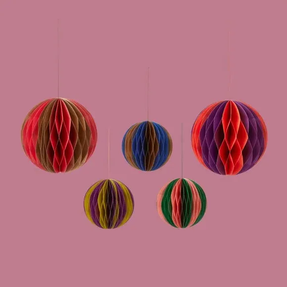 5-Pack Folding Paper Balls - Multicolor
