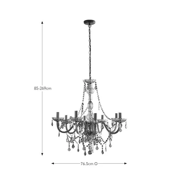 8 Light Adjustable Chandelier - Cobalt, Metal