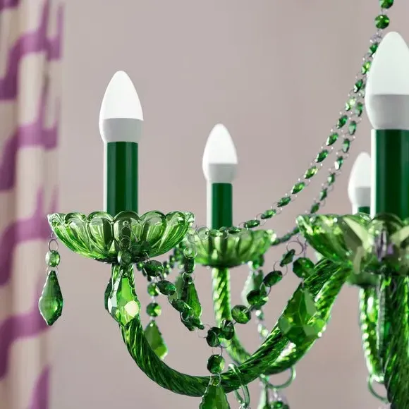 8 Light Adjustable Chandelier - Jade, Metal