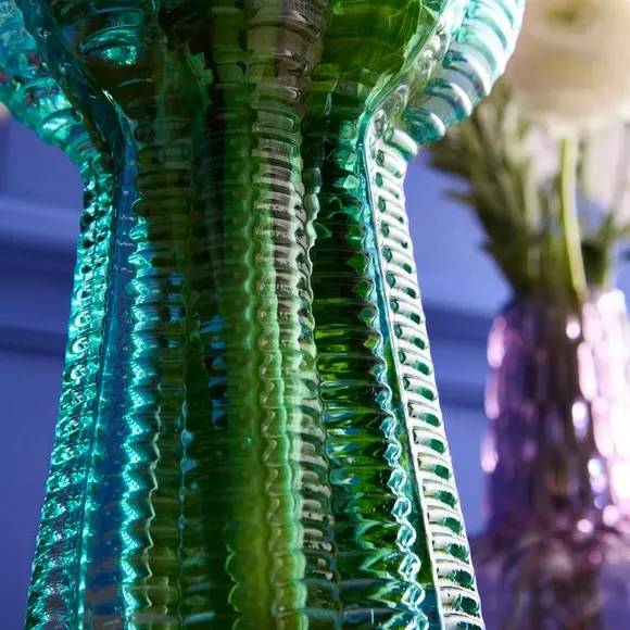 Abstract Glass Vase - Turquoise