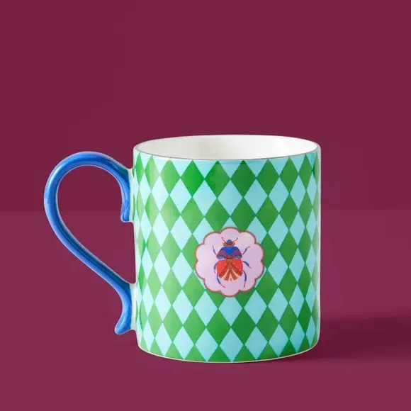 Beetle Mug with Gold Lettering - Green, China