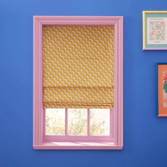 Blackout Roman Blind with Pleated Folds - Zest