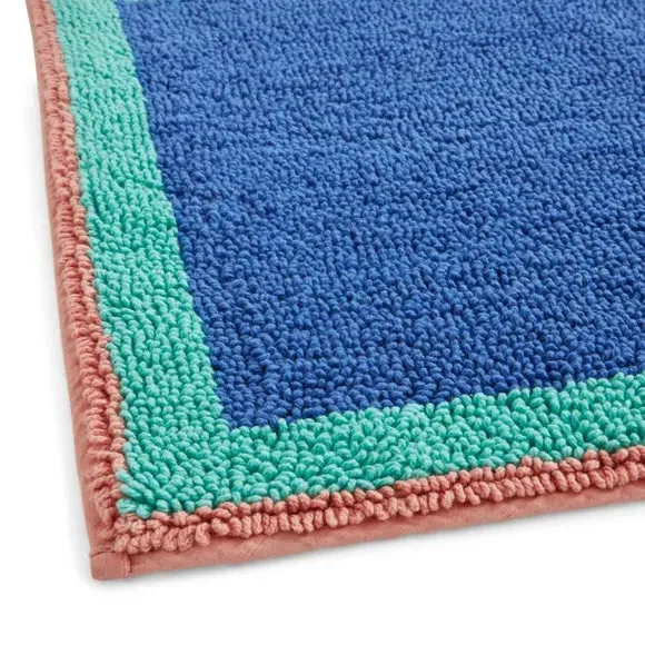Block Colour Bath Mat - Cobalt, Cotton