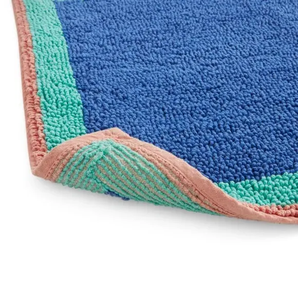 Block Colour Bath Mat - Cobalt, Cotton