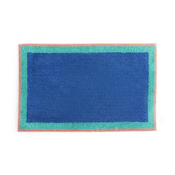 Block Colour Bath Mat - Cobalt, Cotton