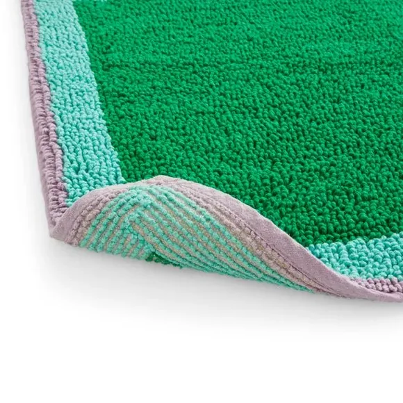 Block Colour Bath Mat - Turquoise, Cotton