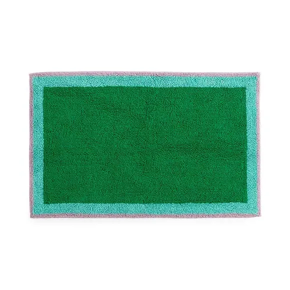 Block Colour Bath Mat - Turquoise, Cotton