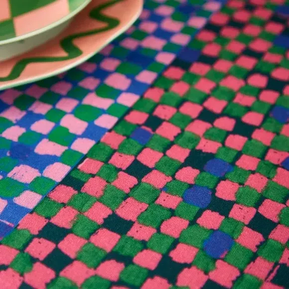 Block Print Tablecloth - Multicolor, Cotton