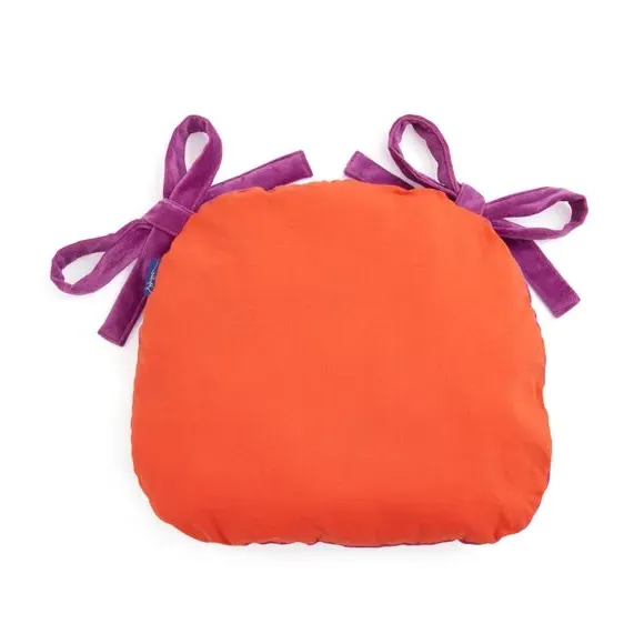 Bow Seat Pad with Ties - Pink, Cotton