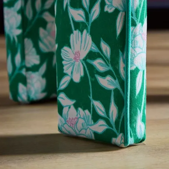 Dining Chair with Peony Print - Green, Fabric
