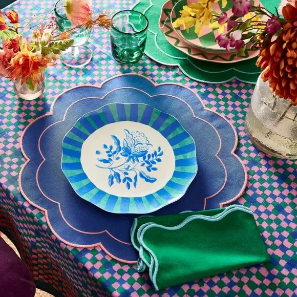 Dinner Plate with Floral Design - Cobalt, China