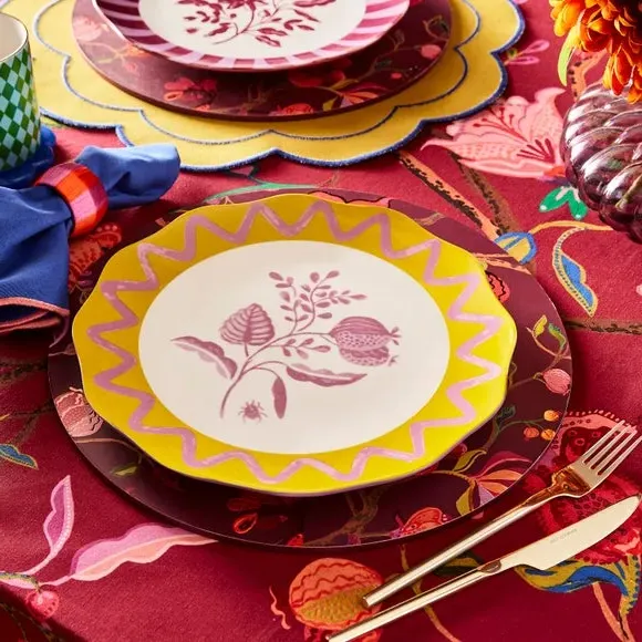 Dinner Plate with Floral Design - Zest, China