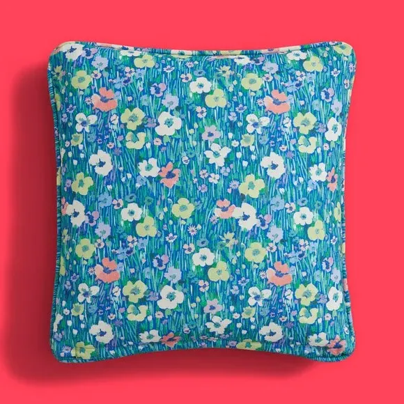 Embroidered Cushion with Bug Print - Multicolor