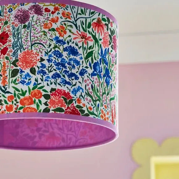 Floral Lamp Shade with Reversible Frame - Multicolor