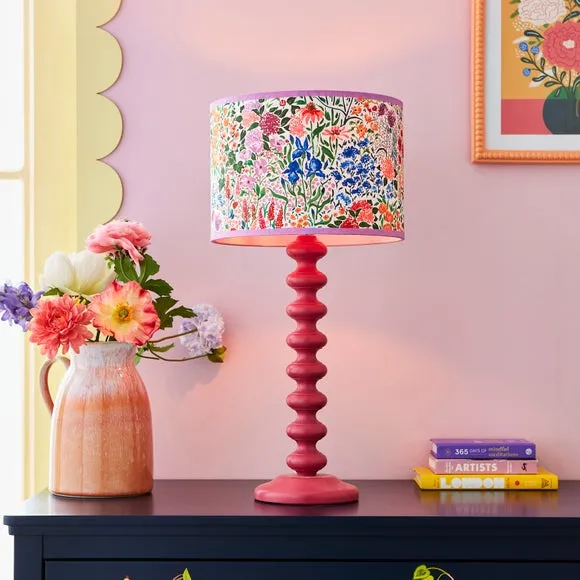 Floral Lamp Shade with Reversible Frame - Multicolor