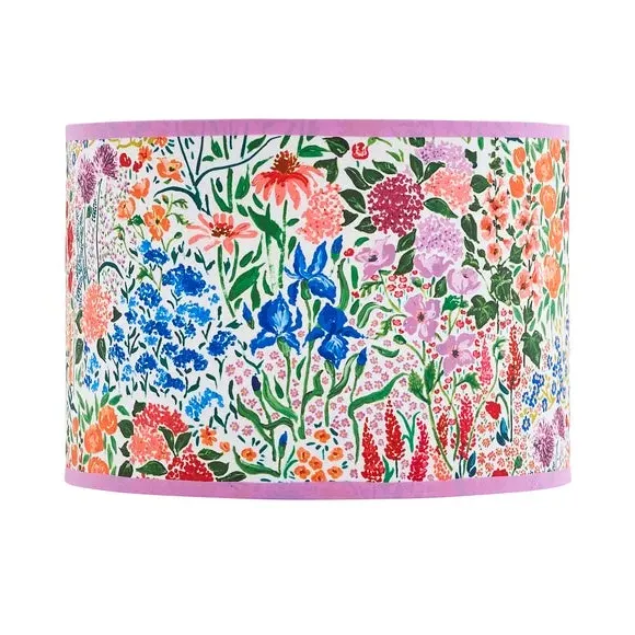 Floral Lamp Shade with Reversible Frame - Multicolor
