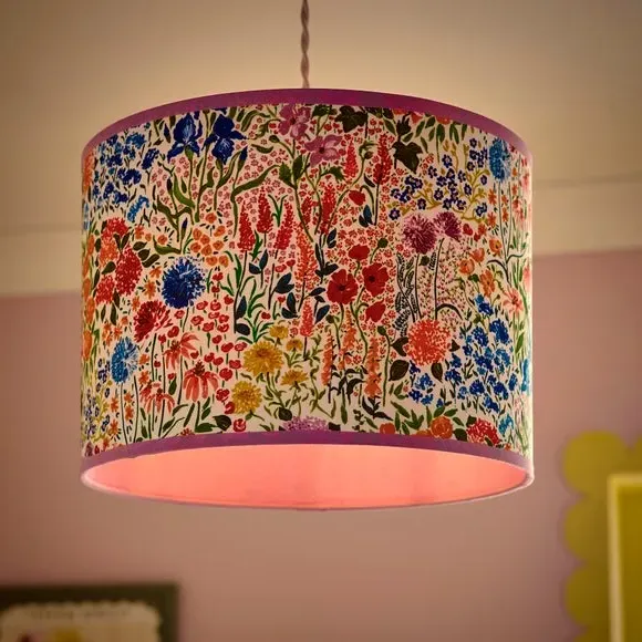 Floral Lamp Shade with Reversible Frame - Multicolor